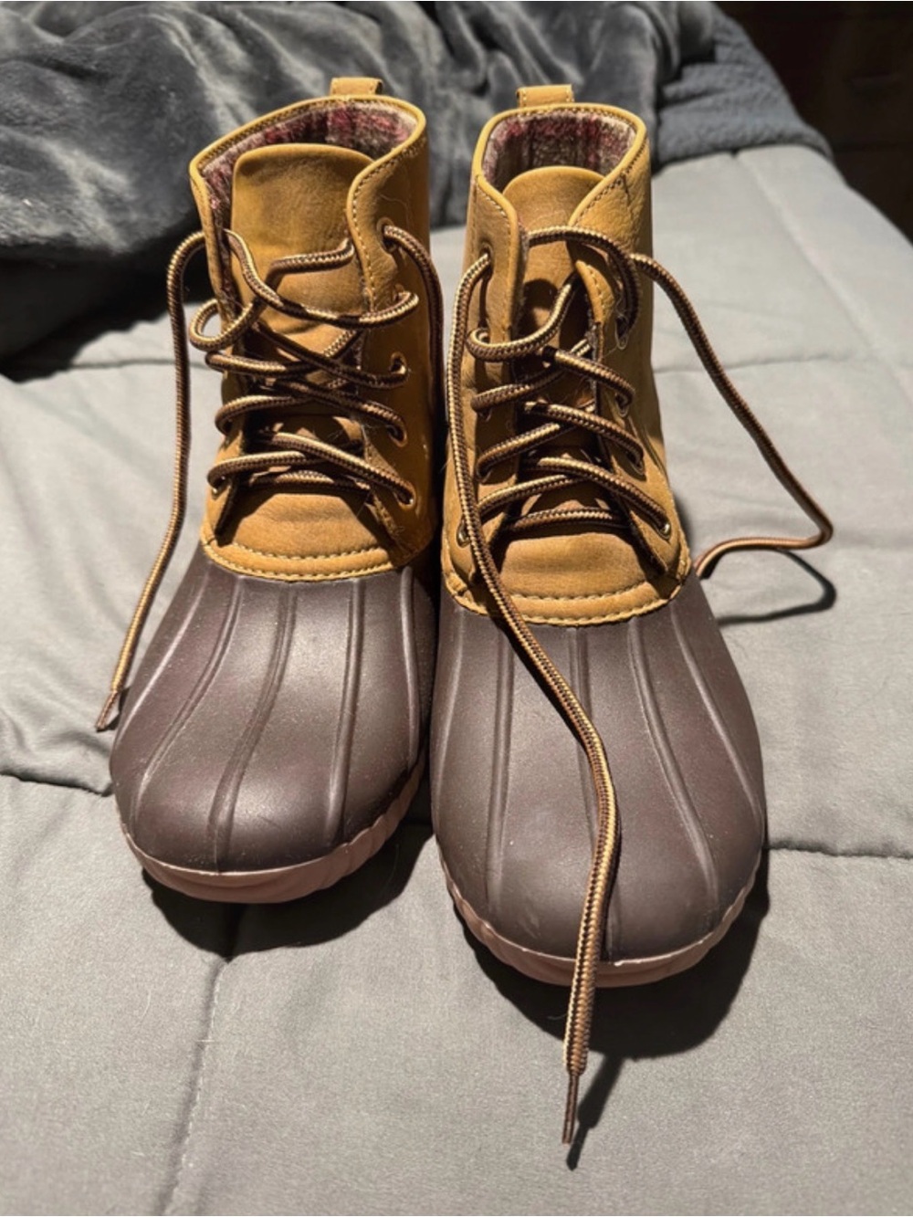 Simply Southern Brown Duck Boots with Tan Suede Upper
